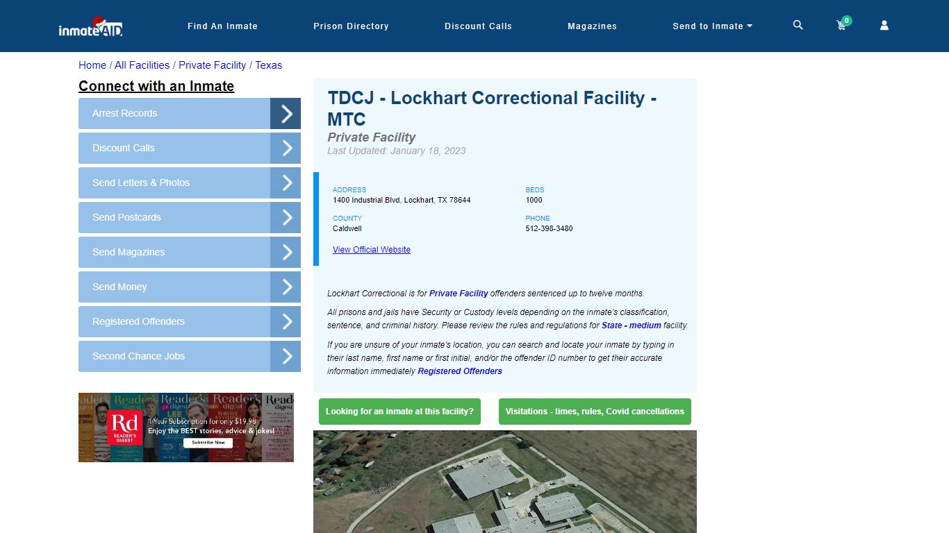 TDCJ - Lockhart Correctional Facility - MTC - Inmate Search - Lockhart, TX